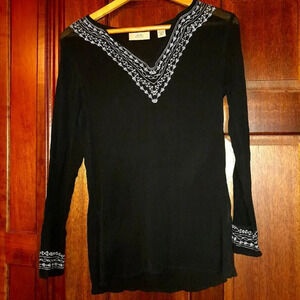 i.e. Petite Long Sleeve Silk Top